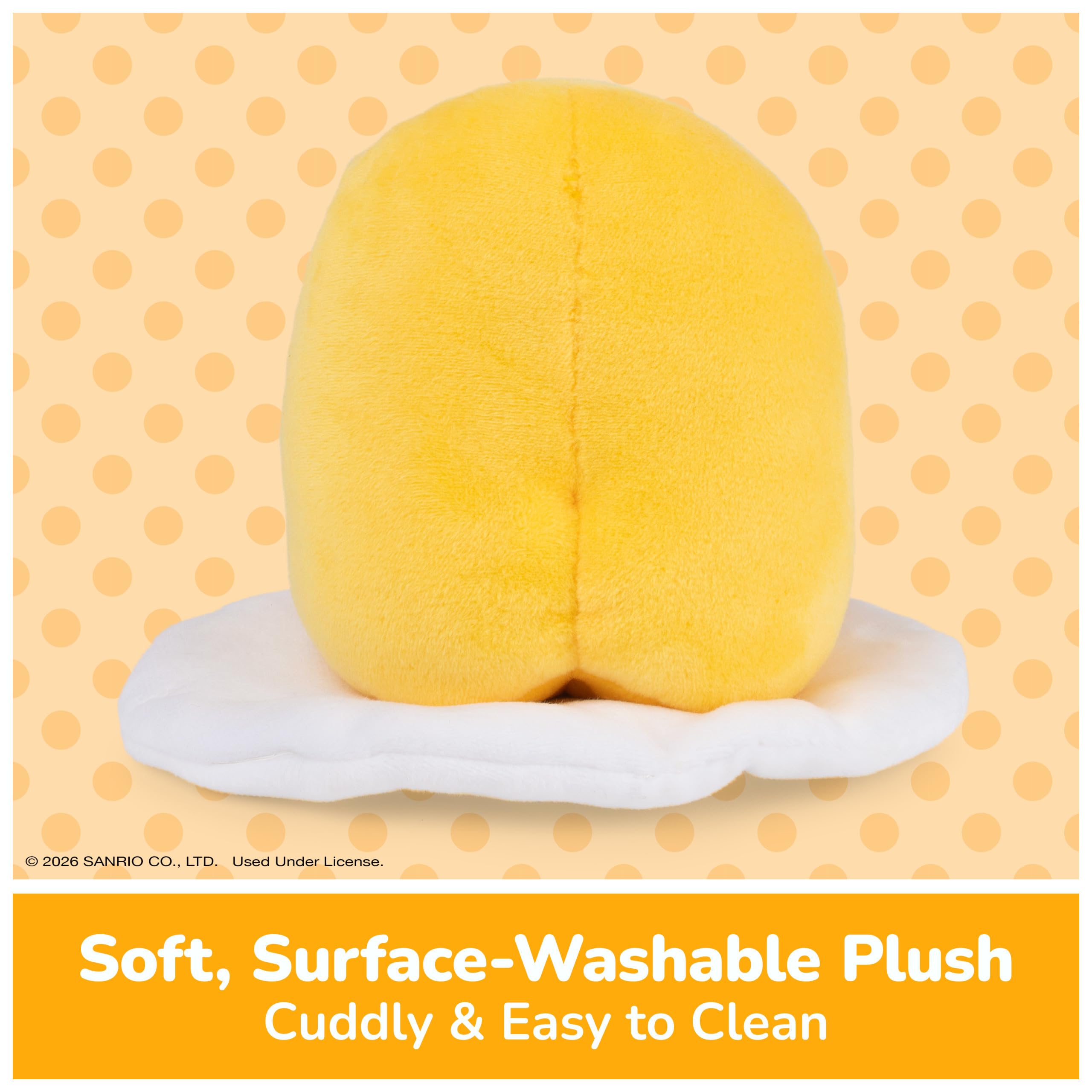 GUND Sanrio Spicy Gudetama Plush Toy – 5 Inch Lazy Egg with Chili Pepper, Soft & Surface-Washable for Ages 1+