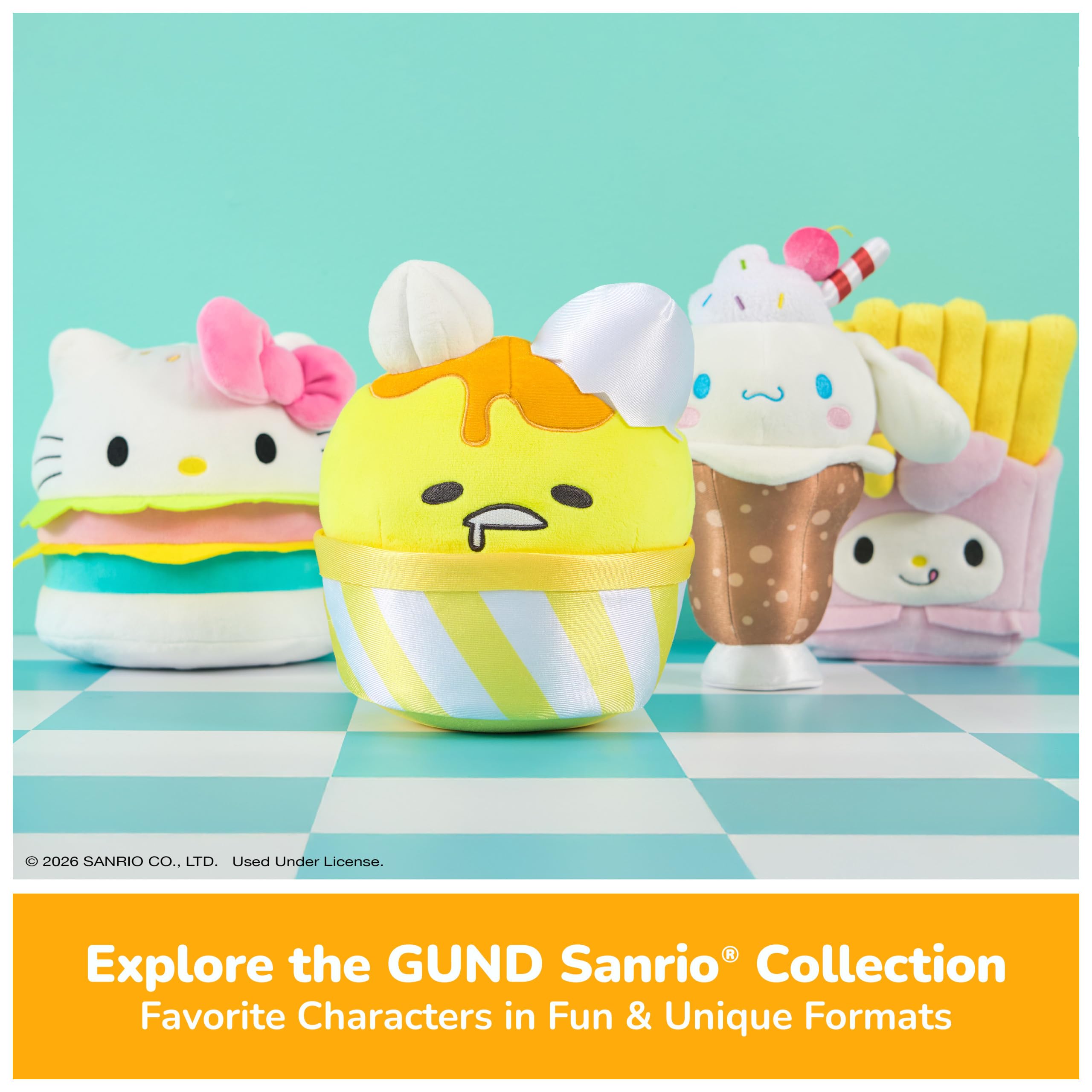 GUND Sanrio Spicy Gudetama Plush Toy – 5 Inch Lazy Egg with Chili Pepper, Soft & Surface-Washable for Ages 1+
