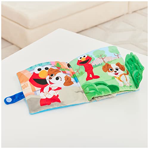 GUND Sesame Street Elmo & Tango Furry Friends Soft Book - Sensory Plush Toy, Blue, 6"