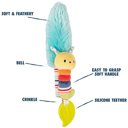 GUND Tinkle Crinkle Caterpillar Sensory Plush Toy - 12 Inch Soft Baby Toy with Crinkles, Bells, and Teether