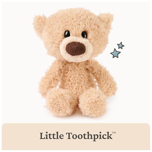 GUND Toothpick Teddy Bear - 7-Inch Beige Plush Toy, Soft & Huggable for Ages 1 and Up