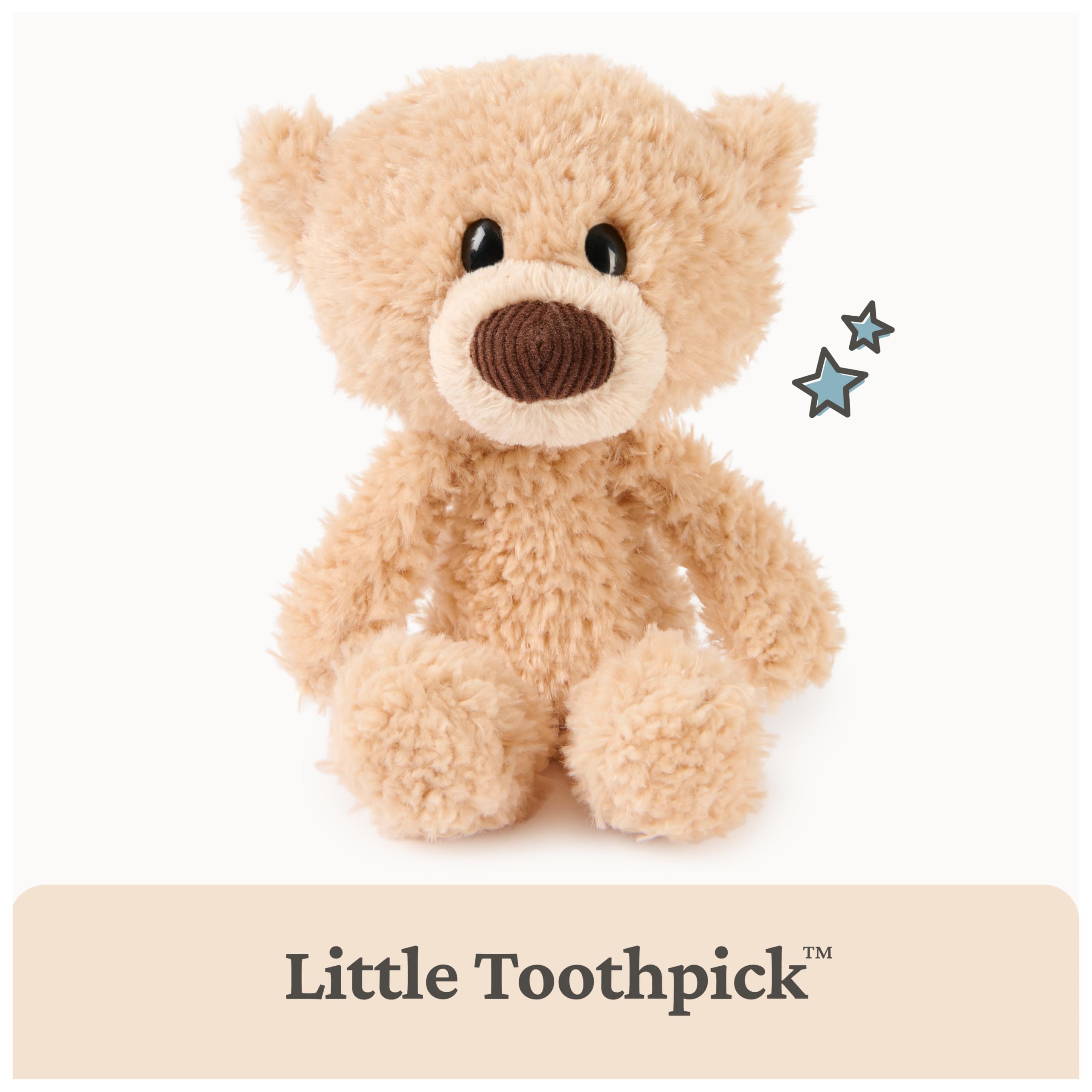 GUND Toothpick Teddy Bear - 7-Inch Beige Plush Toy, Soft & Huggable for Ages 1 and Up