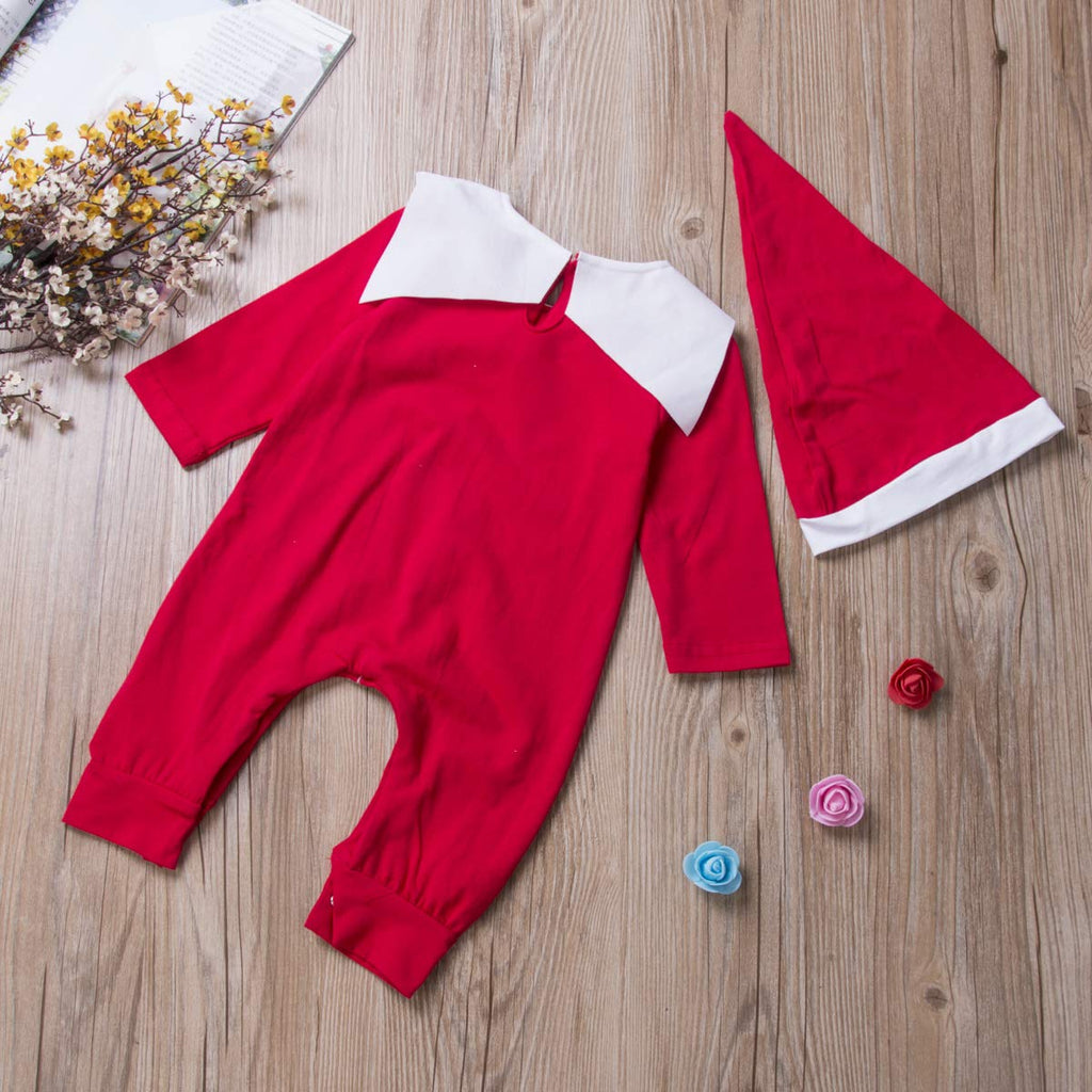 Gureui Newborn Baby Elf Christmas Costume with Hat – Long Sleeve Onesie for Boys & Girls