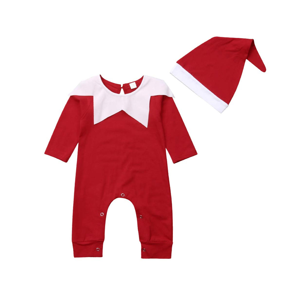 Gureui Newborn Baby Unisex Christmas Elf Costume Romper with Hat – Soft Cotton Onesie for Boys & Girls