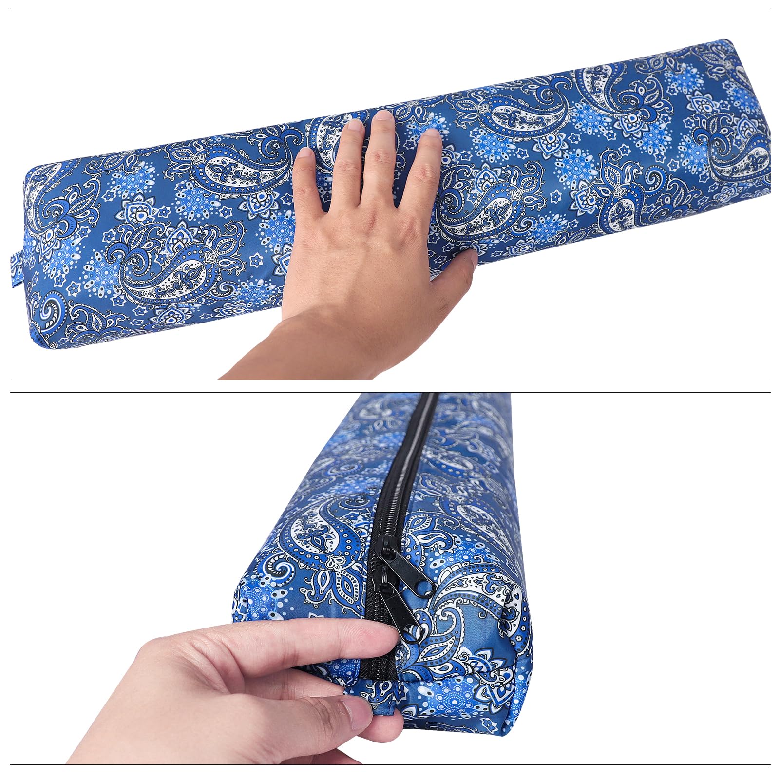 GUSTARIA Empty Mahjong Tile Bag – Thickened Blue Printed Carrying Case for 1.2 Inch Standard American Tiles