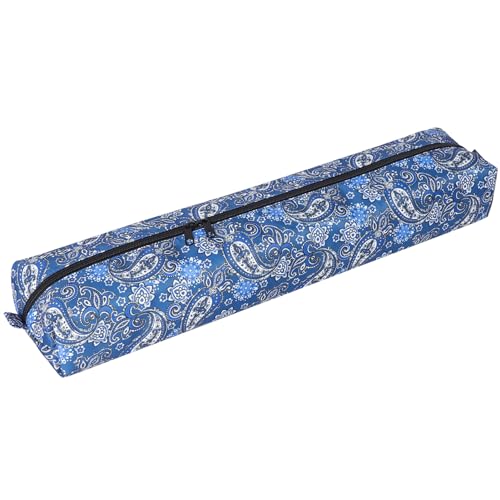 GUSTARIA Empty Mahjong Tile Bag – Thickened Blue Printed Carrying Case for 1.2 Inch Standard American Tiles