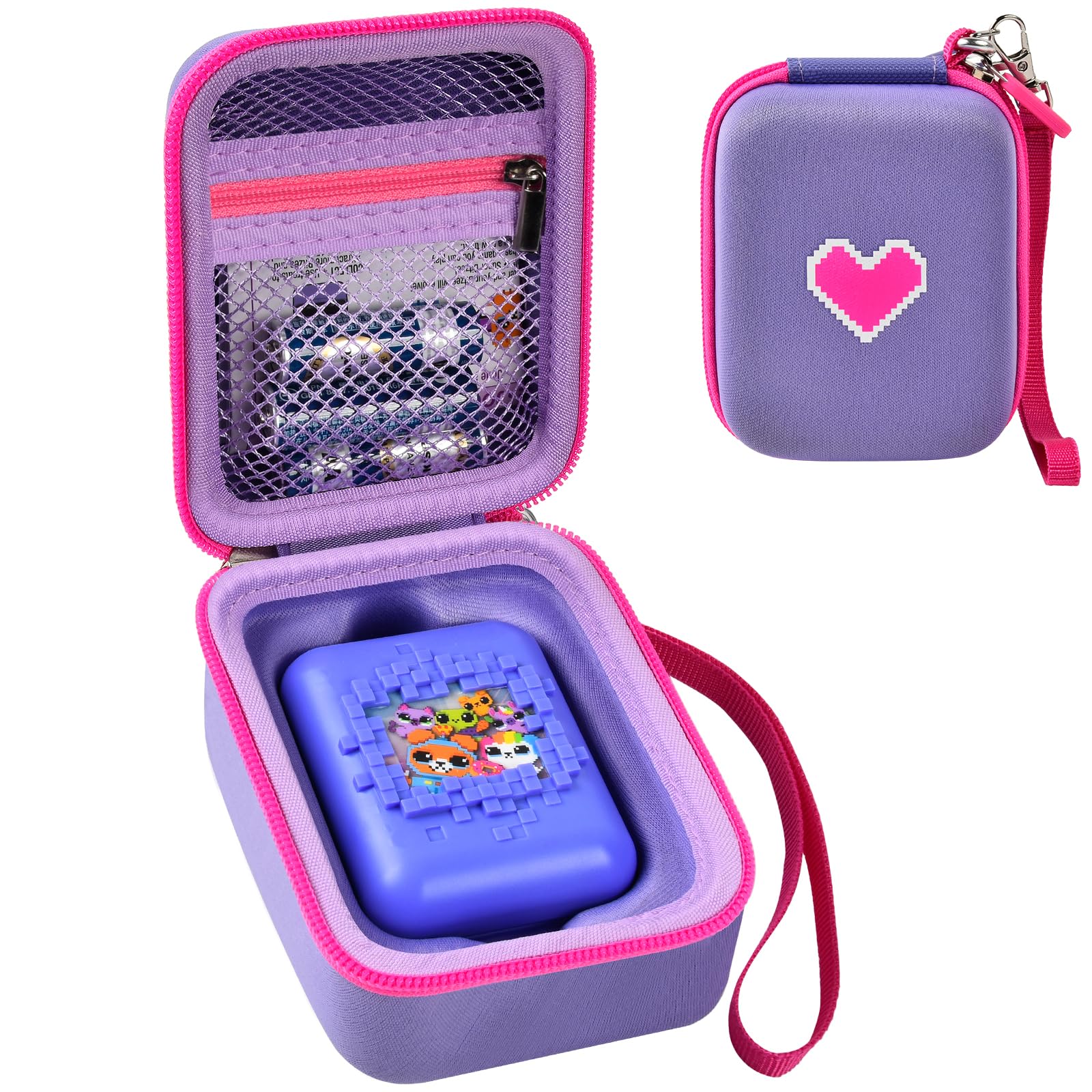 GWCASE Hard Travel Case for Bitzee Digital Pet – Shockproof Storage with Accessory Pocket, Pink