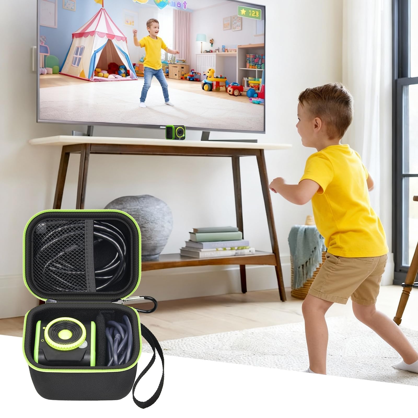 GWCASE Storage Case for LeapFrog LeapMove - Hard Shell Carrying Bag with Mesh Pocket - Black
