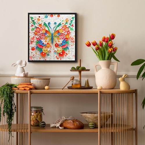 Gyadiex 500 Piece Butterfly Flower Jigsaw Puzzle for Adults – 20x20 Inch Colorful Paper Art with Poster