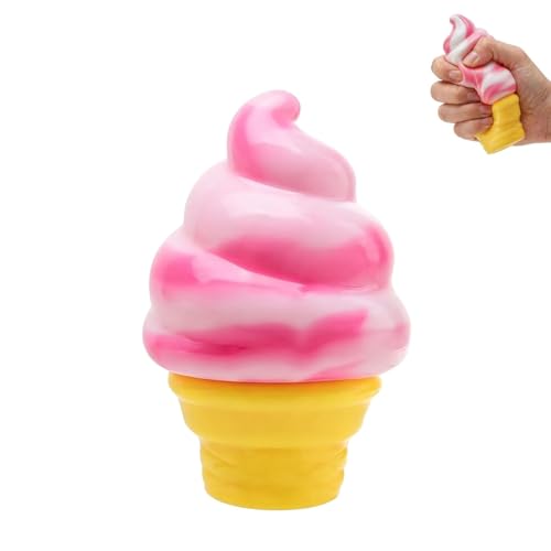 Gyfimdo Ice Cream Squeeze Squishy – Pink Cone Stress Relief Sensory Toy