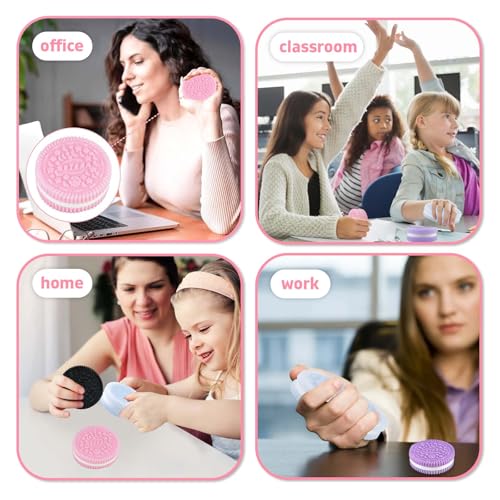 Gytera Sticky Cookie Squishies 4-Pack: Fidget Toys for Stress Relief in Pink, Black, Blue, Purple