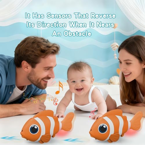 Gzsbaby Musical Lobster Crawling Toy with Mute Button & Lights – Orange Rechargeable Baby Toy for Tummy Time
