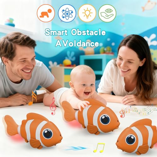 Gzsbaby Musical Lobster Crawling Toy with Mute Button & Lights – Orange Rechargeable Baby Toy for Tummy Time