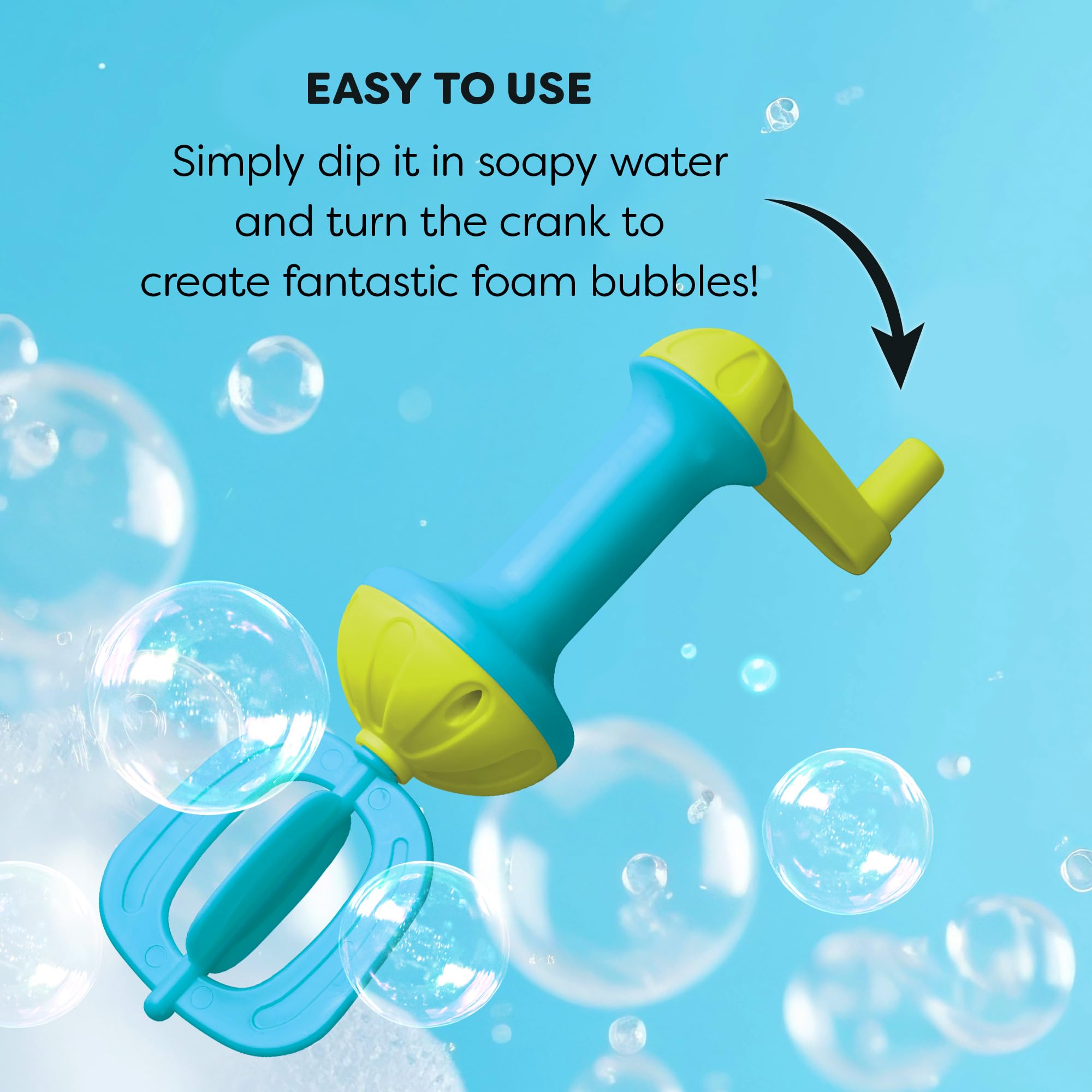 HABA Bubble Bath Whisk - Toddler Bath Toy for Sensory Play, Ages 3-6, Blue