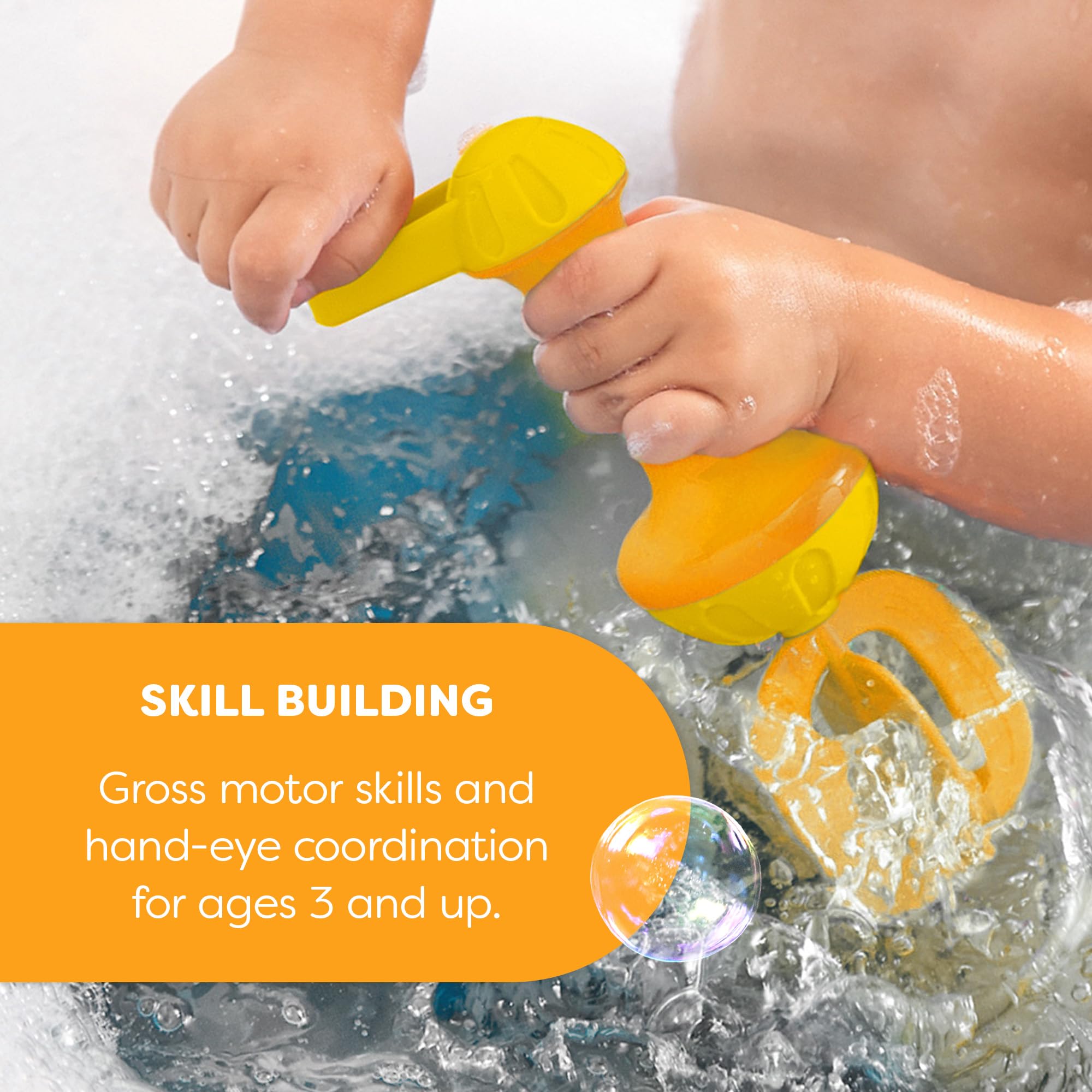 HABA Bubble Bath Whisk - Yellow Toddler Bath Toy for Sensory Play, Ages 3+