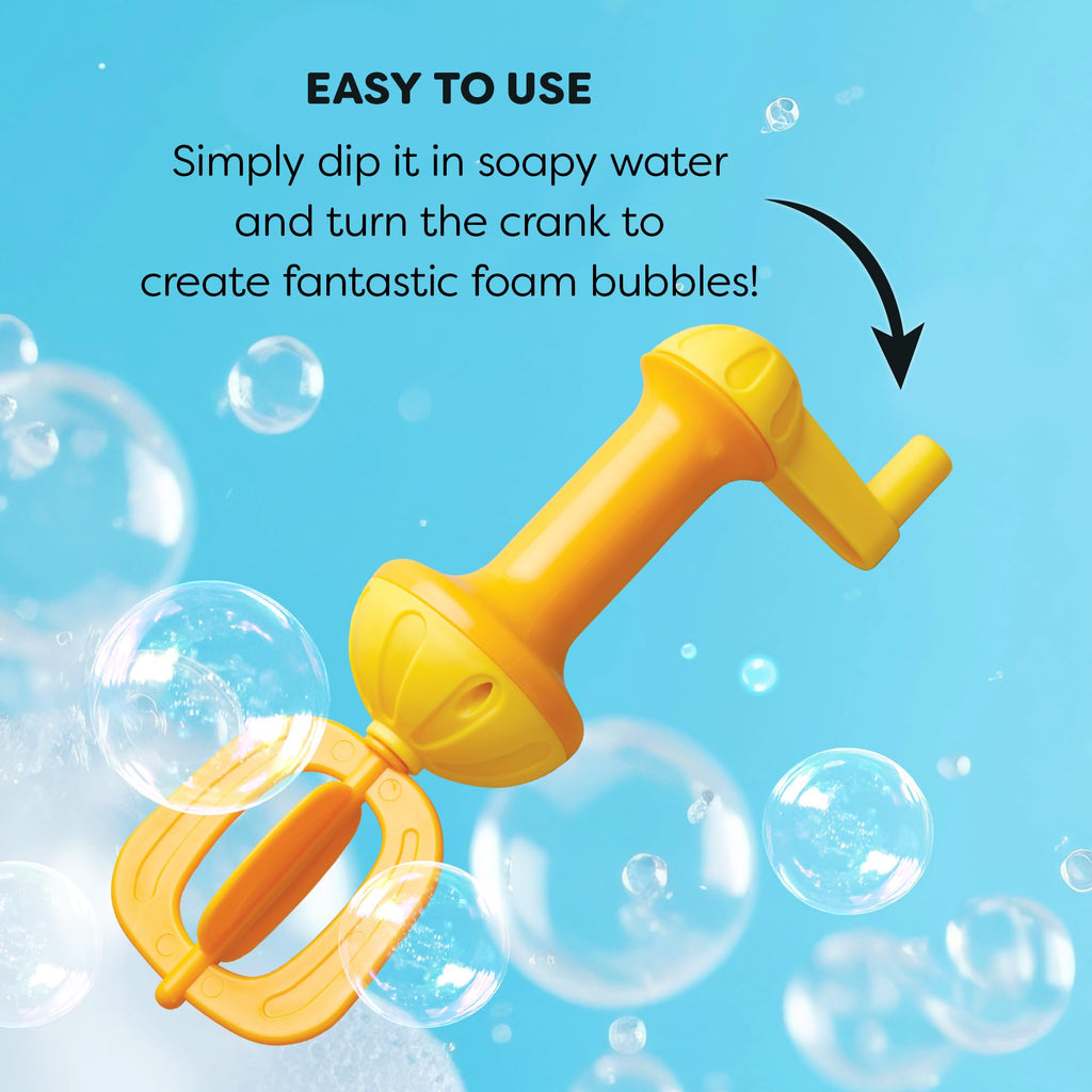 HABA Bubble Bath Whisk - Yellow Toddler Bath Toy for Sensory Play, Ages 3+