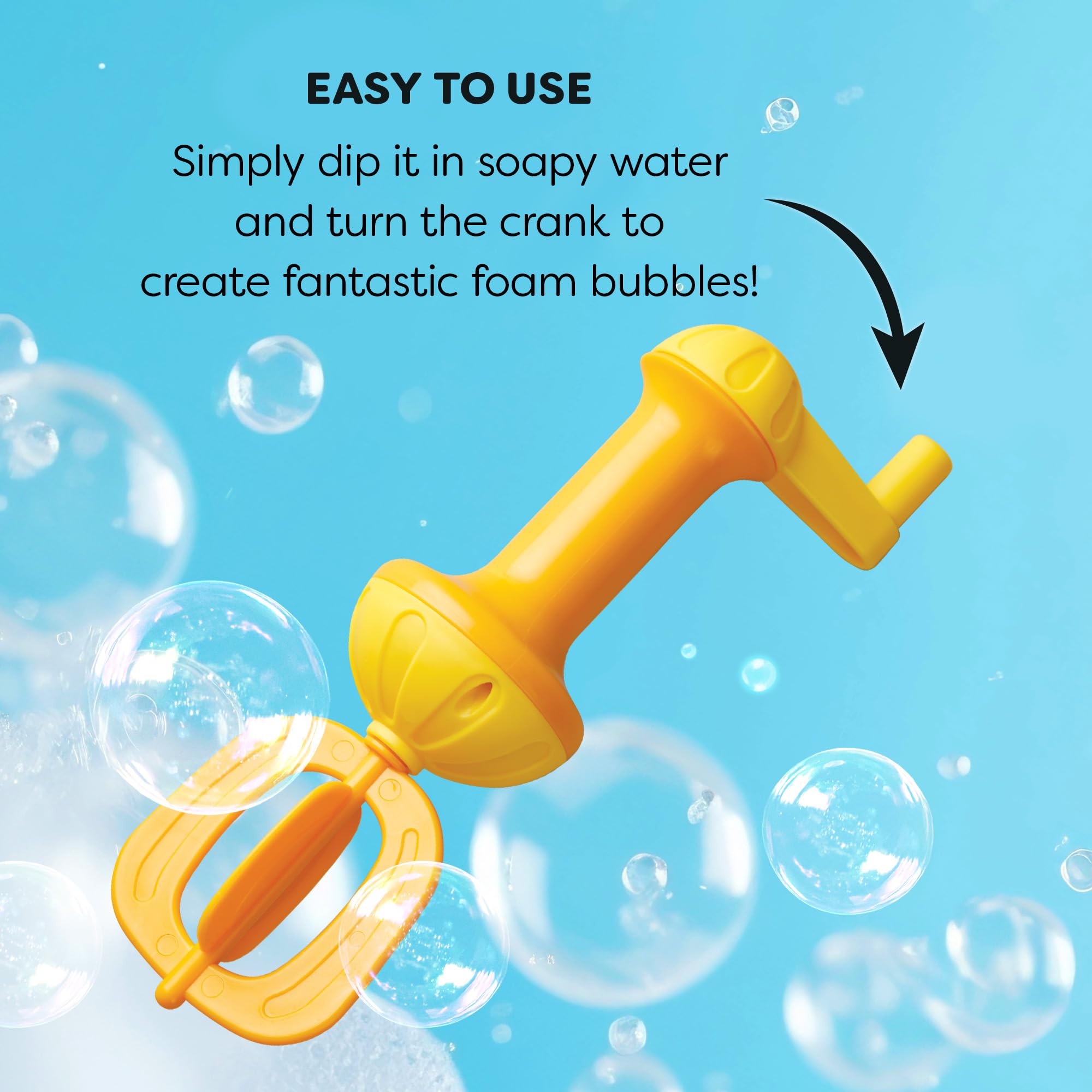 HABA Bubble Bath Whisk - Yellow Toddler Bath Toy for Sensory Play, Ages 3+