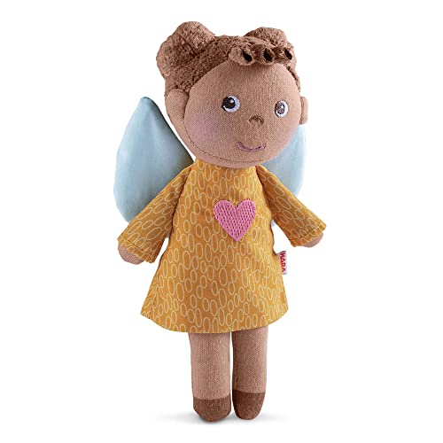 HABA Guardian Angel Mini Doll Nora - 6-Inch Soft Plush Baby Doll with Angel Wings for Ages 0+