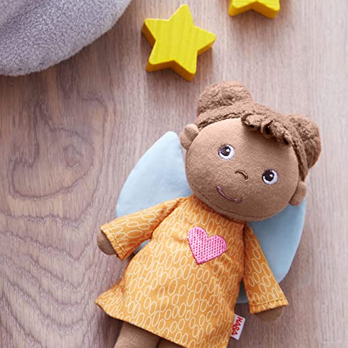 HABA Guardian Angel Mini Doll Nora - 6-Inch Soft Plush Baby Doll with Angel Wings for Ages 0+