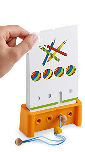 HABA Logic! CASE Starter Set 6+ – 77 Brain Teaser Puzzles for Kids, Travel Game with Self-Checking Wooden Peg