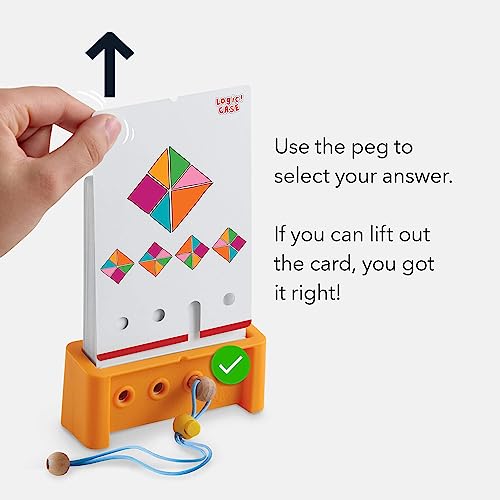 HABA Logic! CASE Starter Set – 77 Brain Teaser Puzzles for Kids Ages 7+ (Portable Car & Travel Game)
