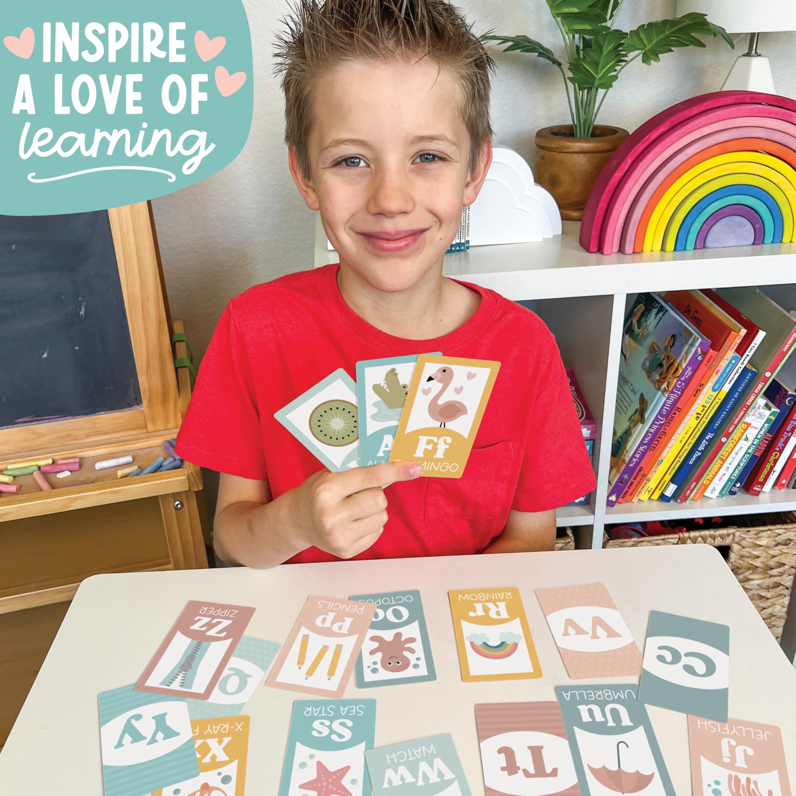 Hadley Designs Alphabet Flash Cards for Toddlers 1-3: 58 Double-Sided Cards for Preschool Learning, Homeschool, and Gifts