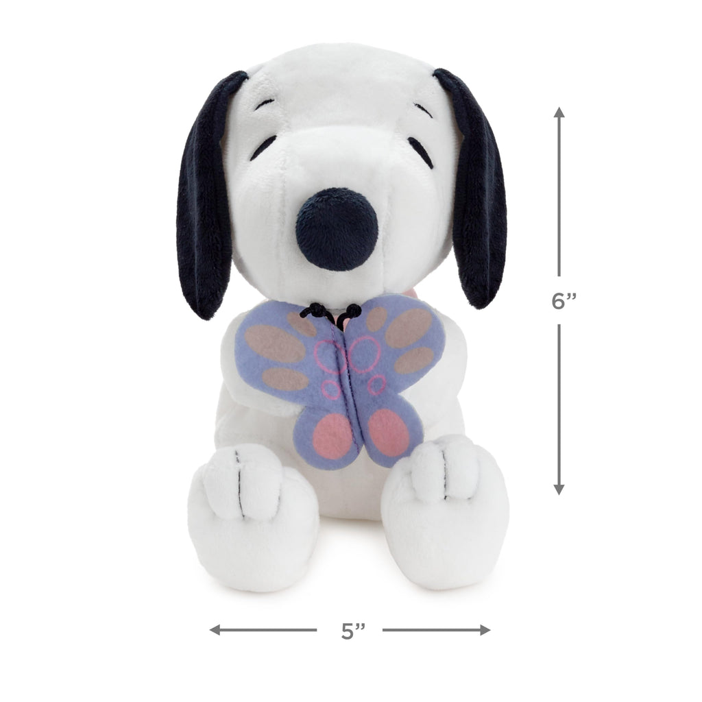 Hallmark Peanuts Snoopy Plush Toy with Butterfly - Easter Gift for Kids and Collectors