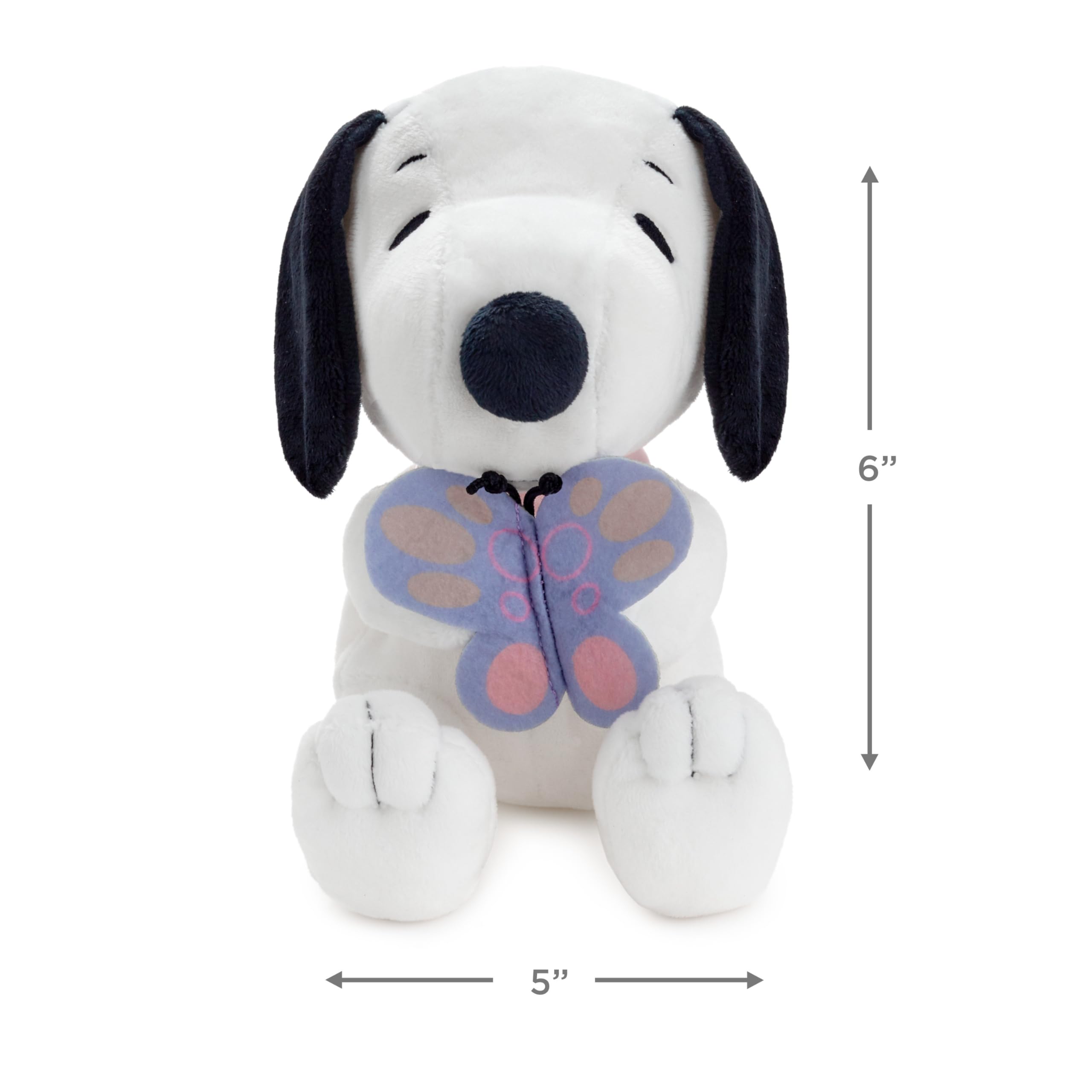 Hallmark Peanuts Snoopy Plush Toy with Butterfly - Easter Gift for Kids and Collectors