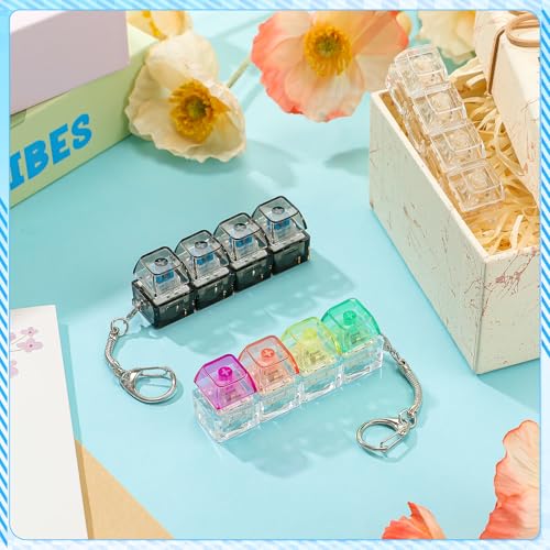 Halloscume 3-Pack Keyboard Fidget Keychain Set - Silent, Creamy & Clicky Sounds - Stress Relief Toy for Office, School, Home