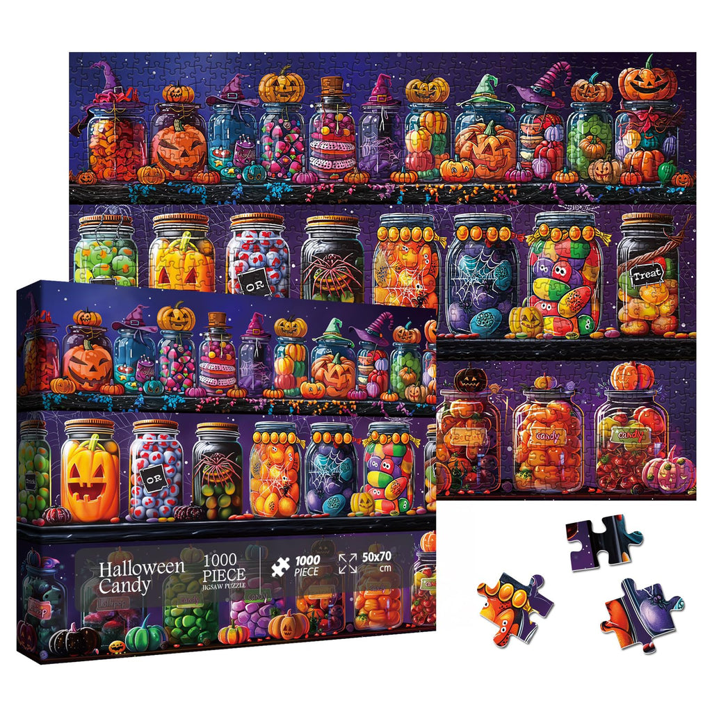 Halloween Candy House 1000-Piece Jigsaw Puzzle for Adults – Spooky Autumn Fun by Larkipuzz