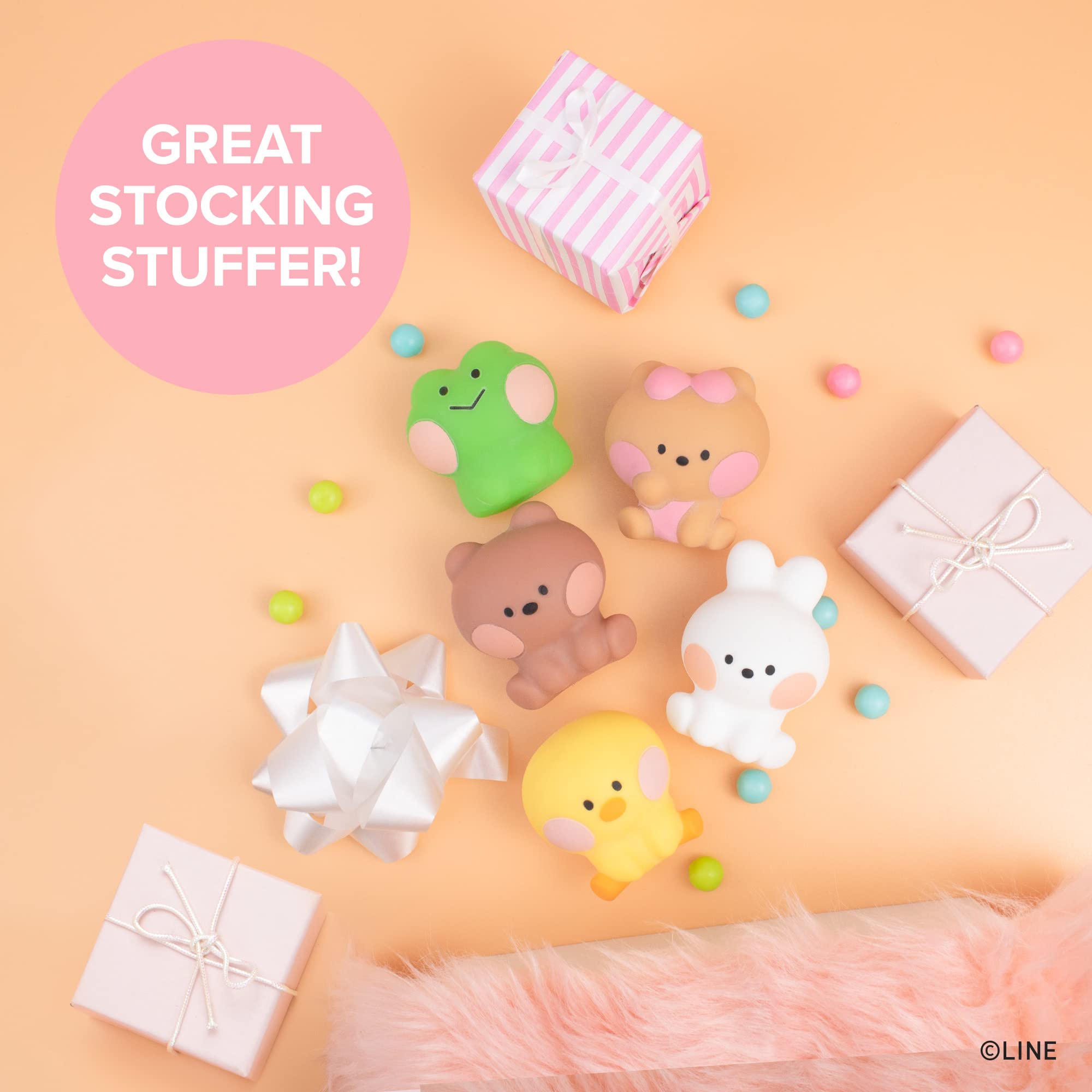 Hamee LINE Friends minini Cute Capsule Squishy – Water-Filled Mystery Blind Toy, Collectible Stress Relief Fidget