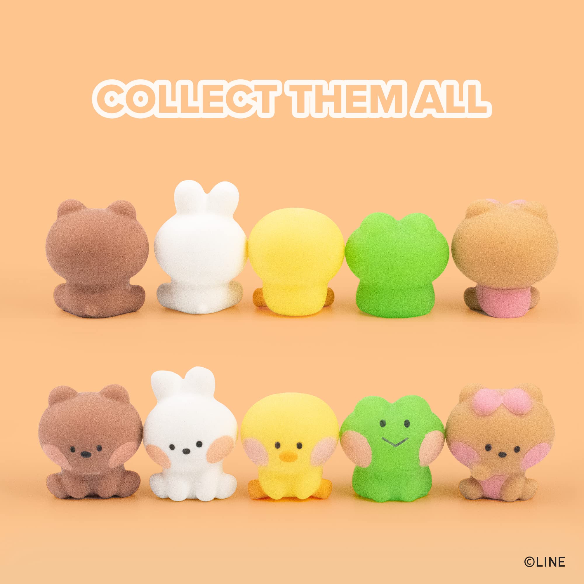 Hamee LINE Friends minini Cute Capsule Squishy – Water-Filled Mystery Blind Toy, Collectible Stress Relief Fidget