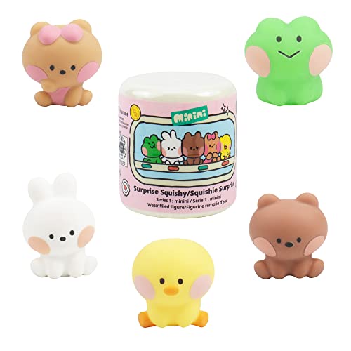 Hamee LINE Friends minini Cute Capsule Squishy – Water-Filled Mystery Blind Toy, Collectible Stress Relief Fidget