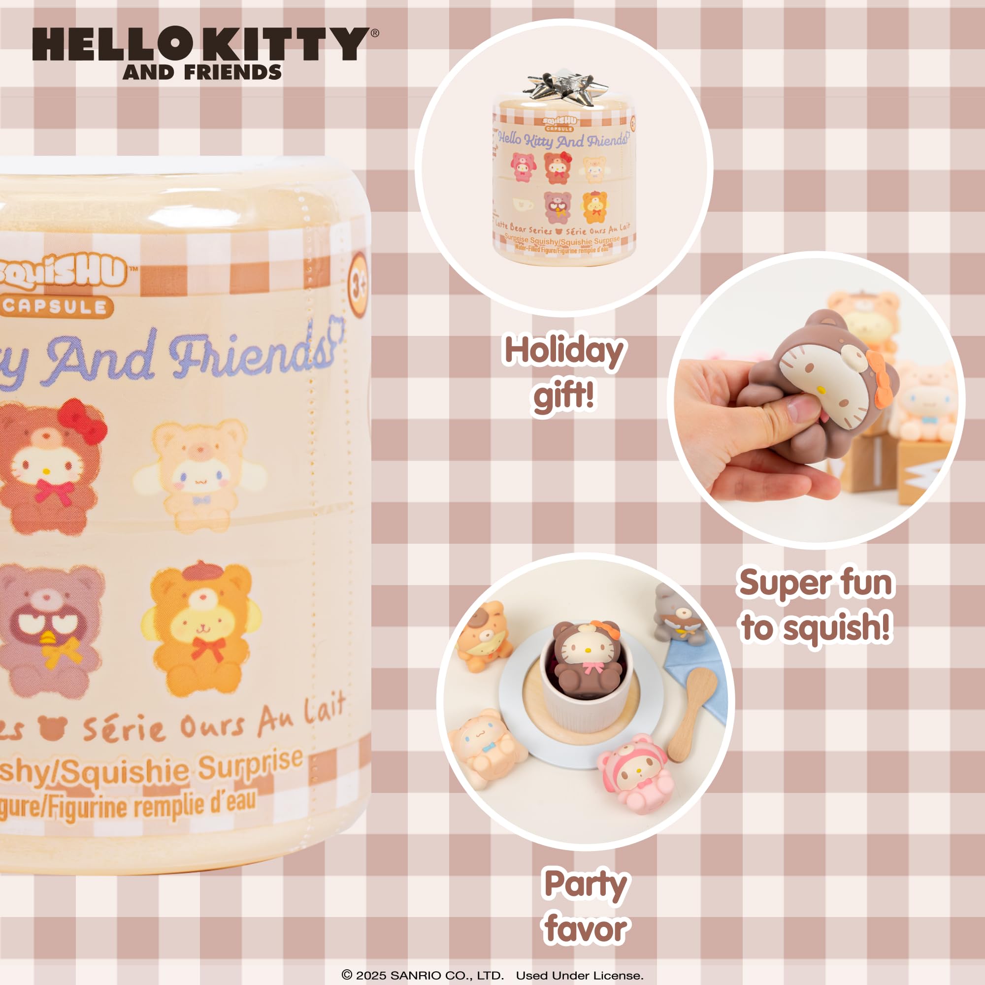 Hamee Sanrio Hello Kitty & Friends Series 7 Latte Bear SquiSHU – Mystery Blind Capsule Squishy Toy (1 Piece)