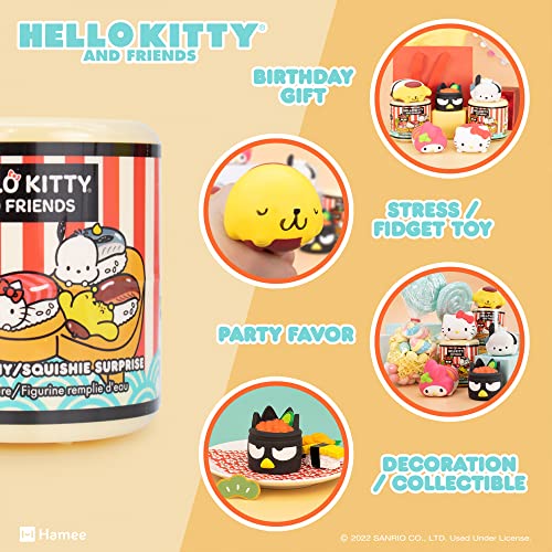 Hamee Sanrio Hello Kitty & Friends Sushi Squishy Blind Capsule – 1 Random Design (Officially Licensed Water-Filled Stress Toy)
