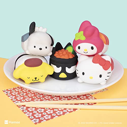 Hamee Sanrio Hello Kitty & Friends Sushi Squishy Blind Capsule – 1 Random Design (Officially Licensed Water-Filled Stress Toy)