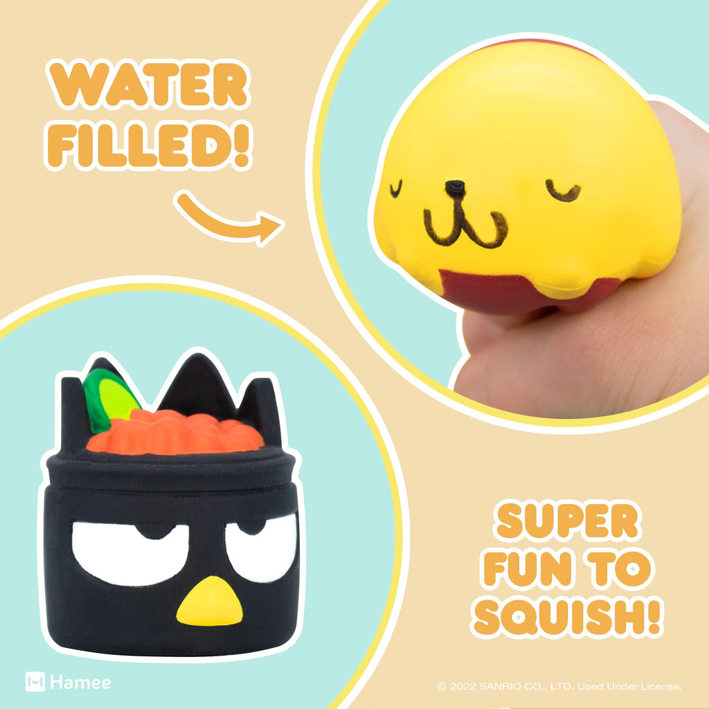 Hamee Sanrio Hello Kitty & Friends Sushi Squishy Blind Capsule – 1 Random Design (Officially Licensed Water-Filled Stress Toy)