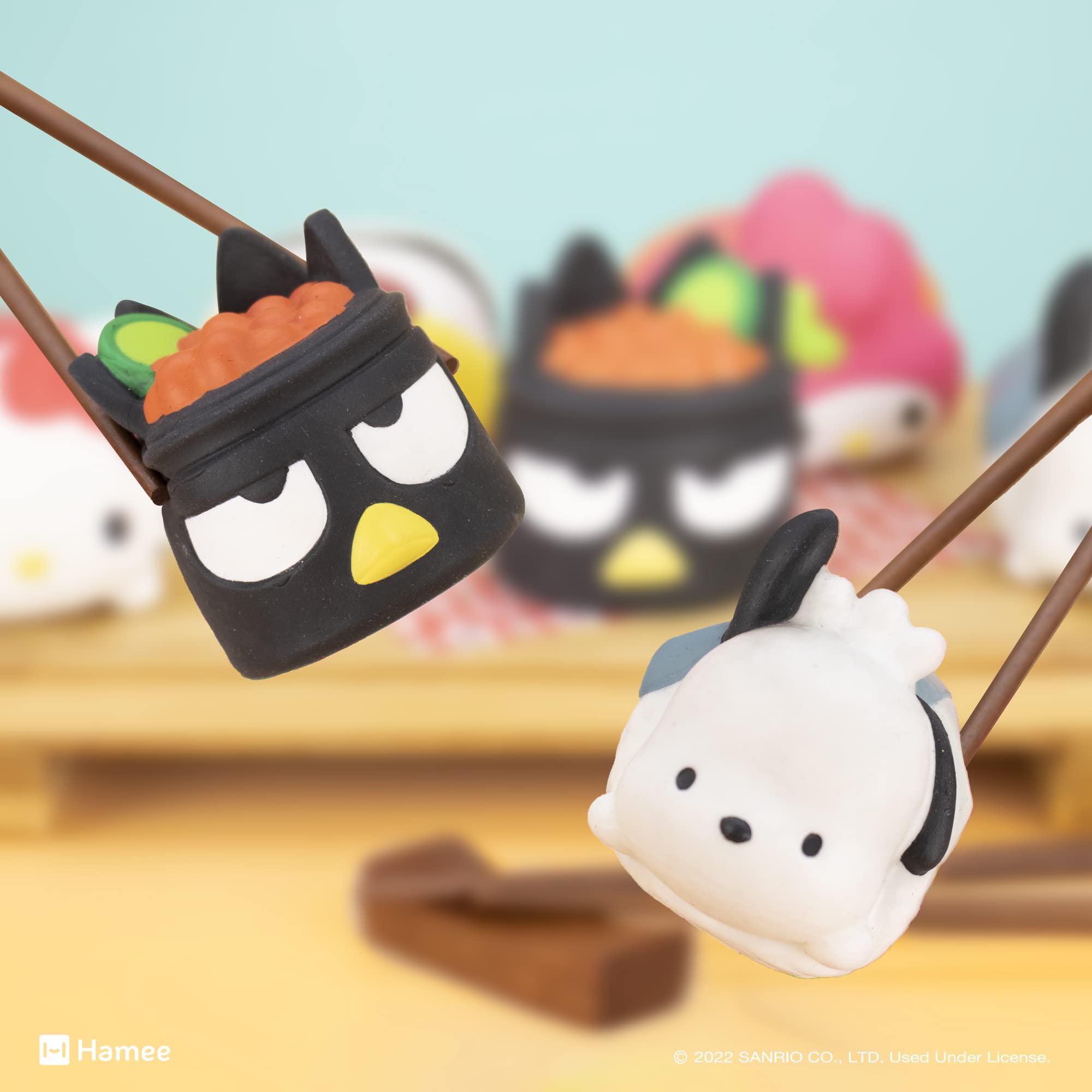 Hamee Sanrio Hello Kitty & Friends Sushi Squishy Blind Capsule – 1 Random Design (Officially Licensed Water-Filled Stress Toy)