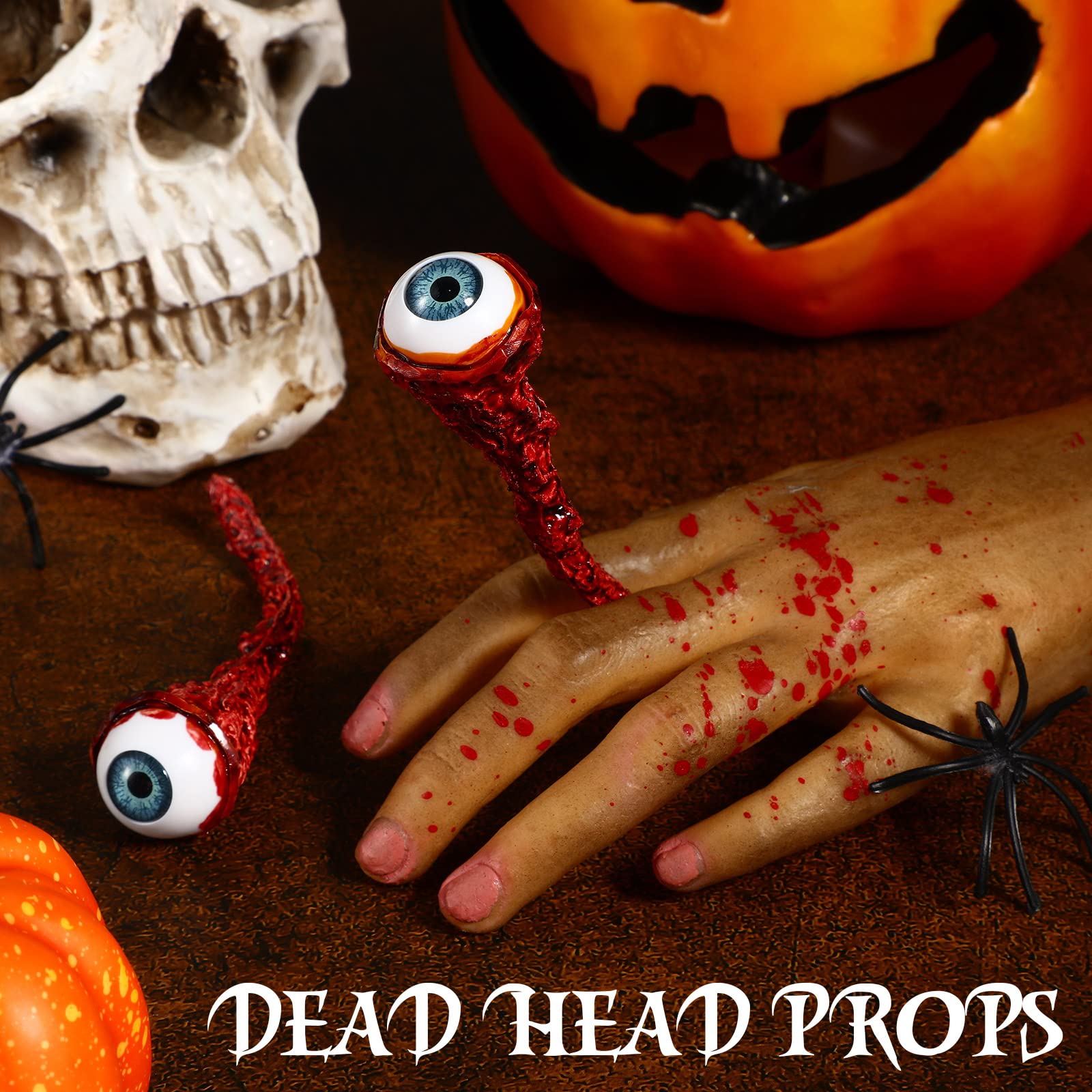 Hanaive 2-Pack Blue Latex Ripped Out Eyeballs – Realistic Halloween Prop for Haunted House Decor