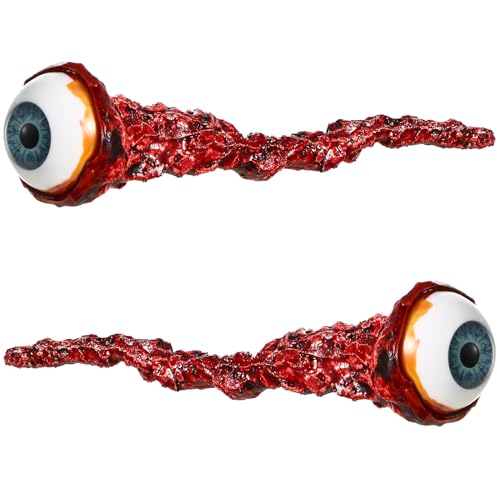 Hanaive 2-Pack Blue Latex Ripped Out Eyeballs – Realistic Halloween Prop for Haunted House Decor