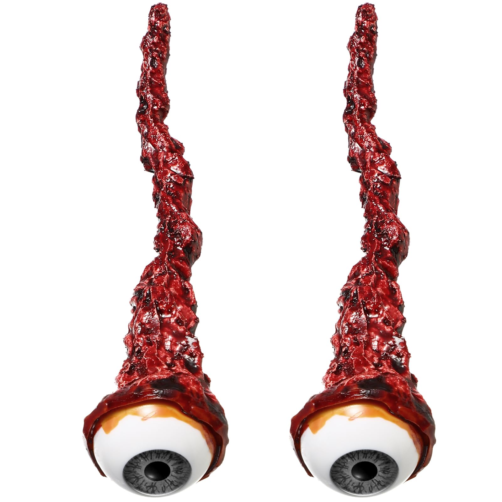 Hanaive 2 Pack Grey Ripped Out Eyeballs – Realistic Latex Fake Eyes for Halloween Props and Haunted House Decor