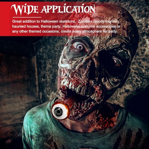Hanaive 2 Pack Grey Ripped Out Eyeballs – Realistic Latex Fake Eyes for Halloween Props and Haunted House Decor