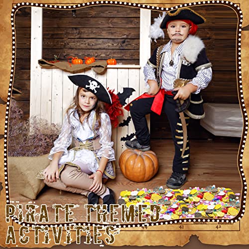 Hanaive 319-Piece Pirate Treasure Set – Fake Gold Coins, Plastic Gems, and Pearls for Party Decor & Games