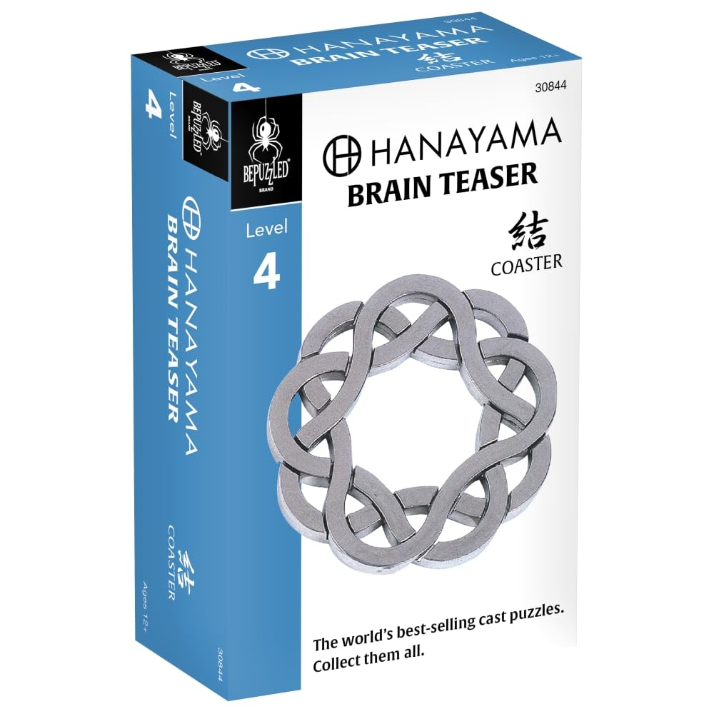 Hanayama Coaster Metal Brainteaser Puzzle – Level 4 Mensa Rated