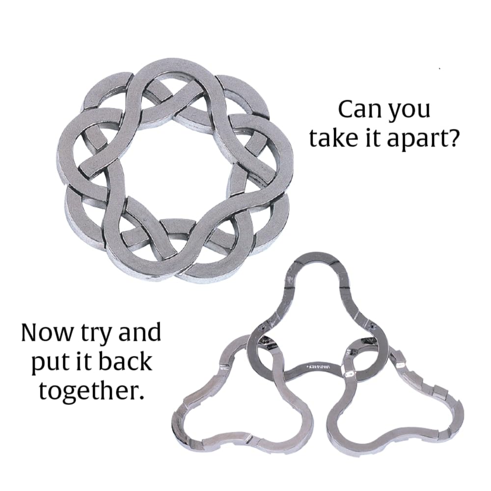 Hanayama Coaster Metal Brainteaser Puzzle – Level 4 Mensa Rated