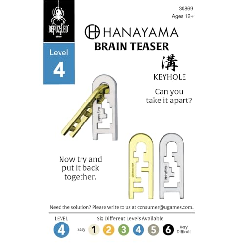 Hanayama Keyhole Metal Brainteaser Puzzle – Mensa Rated Level 4, Ages 12+