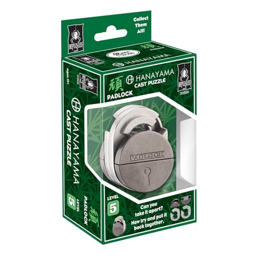 Hanayama Padlock Metal Brainteaser Puzzle – Mensa Rated Level 5, Ages 12+