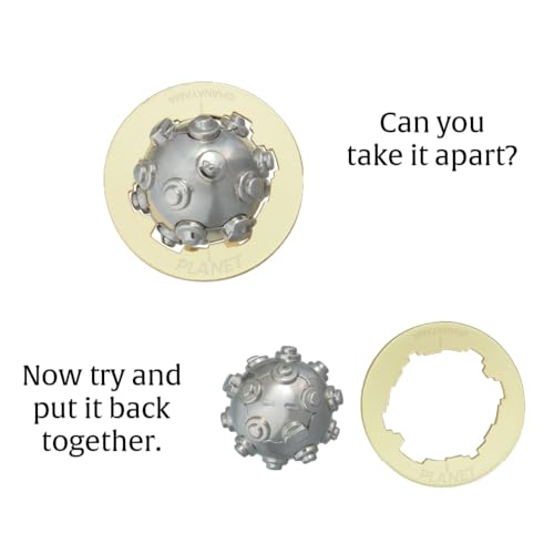 Hanayama Planet Cast Metal Brain Teaser Puzzle - Level 4 Mensa-Rated Challenge for Ages 12+