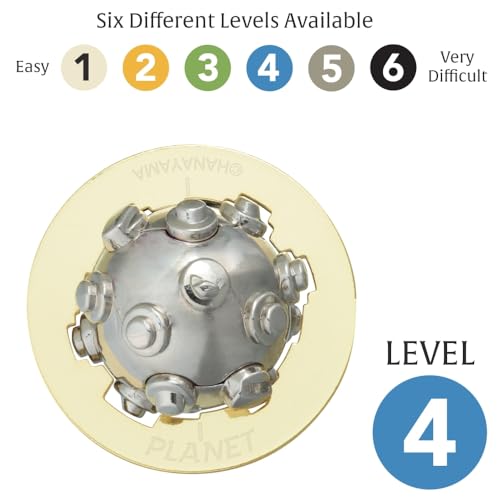 Hanayama Planet Cast Metal Brain Teaser Puzzle - Level 4 Mensa-Rated Challenge for Ages 12+