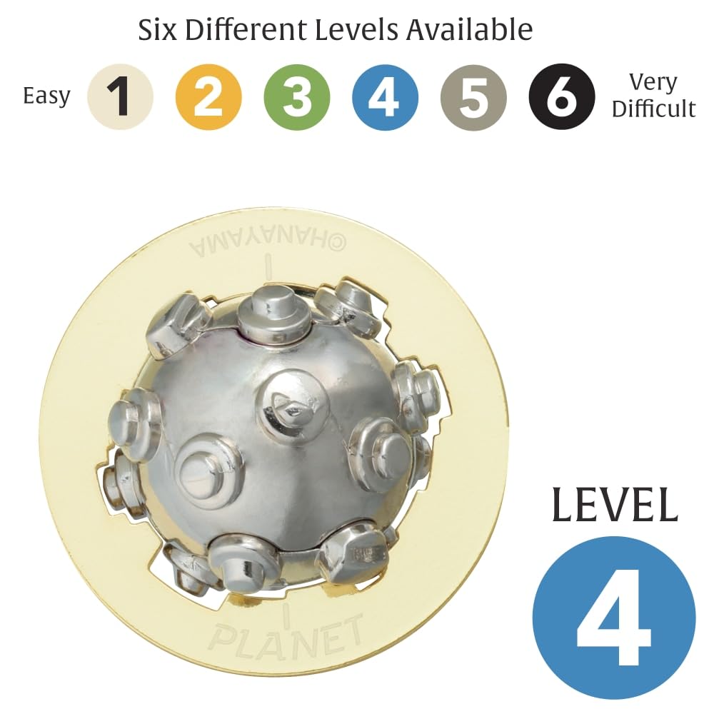 Hanayama Planet Cast Metal Brain Teaser Puzzle - Level 4 Mensa-Rated Challenge for Ages 12+